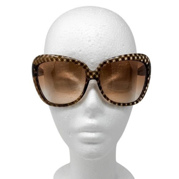 Bottega Veneta intrecciato check checkered oversized wrap sunglasses + case - Picture 4 of 9